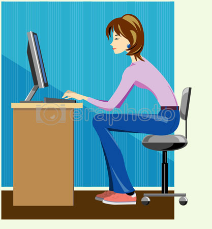 #2000056 - Woman writer working on computer
