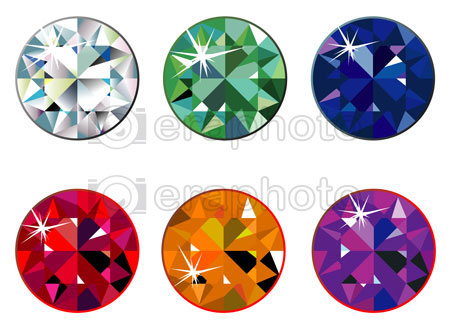 #2000166 - Round cut precious stones with sparkle