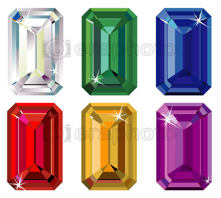 #2000169 - Emerald cut precious stones with sparkle