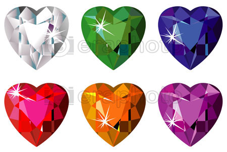 #2000170 - Heart cut precious stones with sparkle