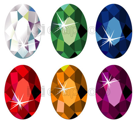 #2000175 - Oval cut precious stones with sparkle