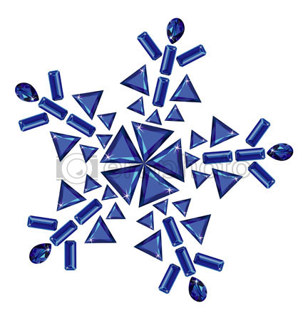 #2000195 - Snowflake made from different cut sapphires