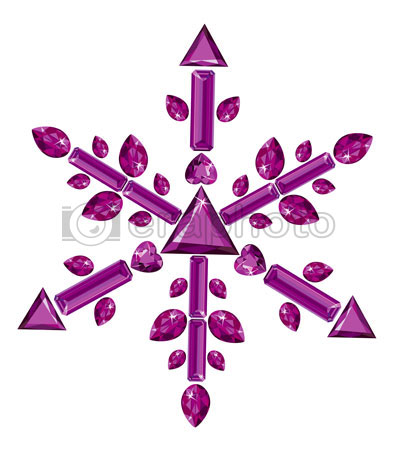 #2000196 - Snowflake made from different cut amethysts