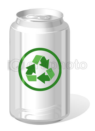 #2000227 - Beverage can with recycle symbol
