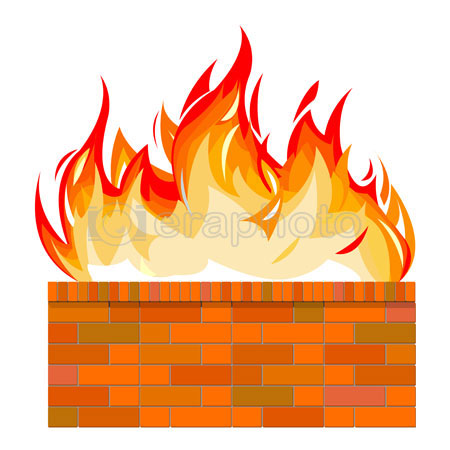 #2000234 - Brick wall on fire