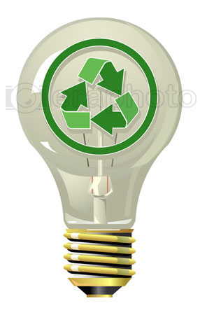#2000260 - Lightning bulb with recycling symbol