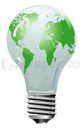 #2000274 - Earth globe as lightning bulb
