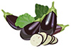 #2000050 - Eggplants with leaves and slices