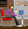 #2000054 - Woman with laptop in coffee shop