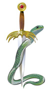 #2000153 - Green snake and fancy dagger
