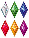 #2000179 - Rhombus or kite cut precious stones with sparkle