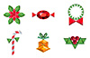 #2000211 - Set of christmas or holiday elements made from precious stones