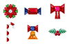 #2000213 - Set of christmas or holiday elements made from precious stones