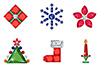#2000217 - Set of christmas or holiday elements made from precious stones