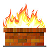 #2000233 - Brick wall on fire