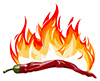 #2000236 - Red hot pepper with flames