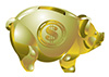 #2000264 - Golden piggy bank