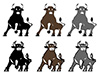 #2000277 - Illustration of bull in different colors and styles